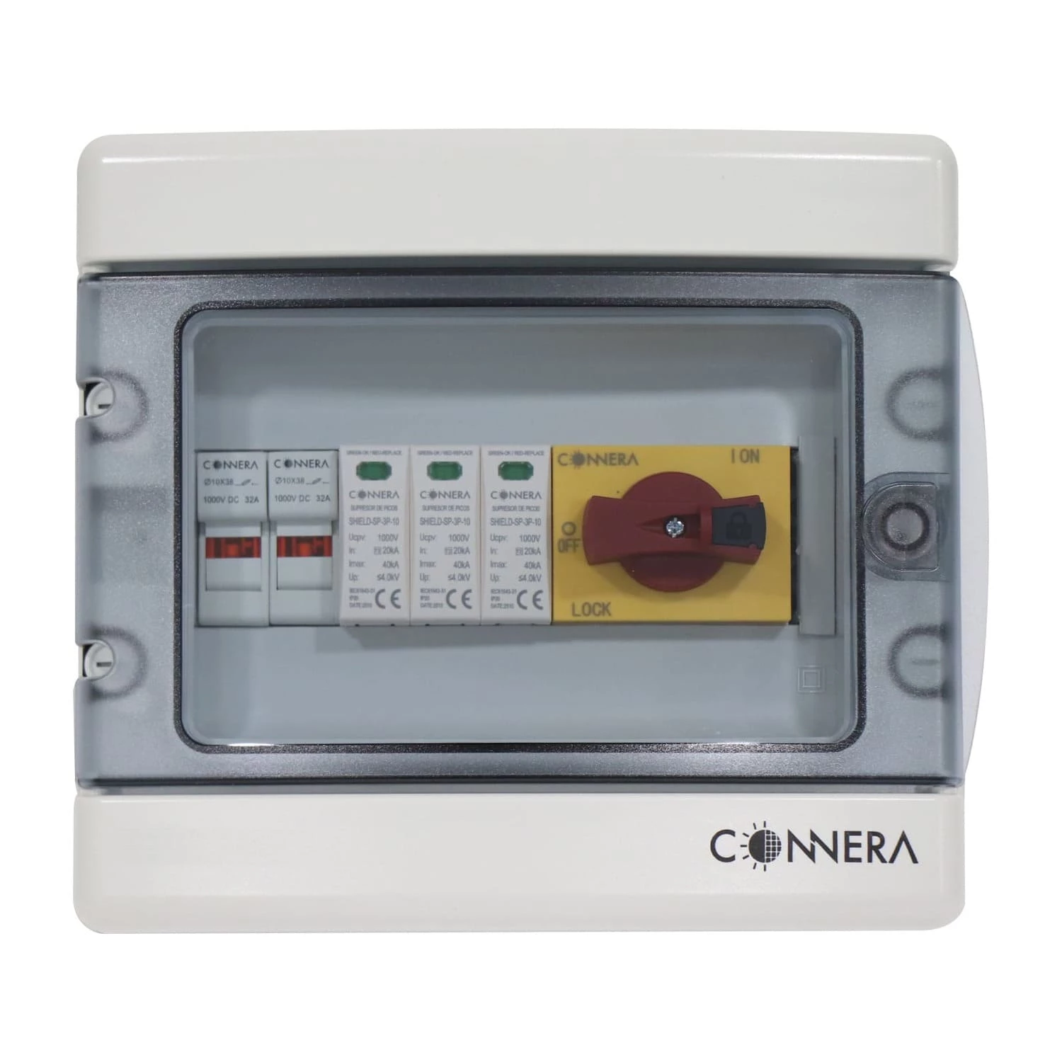 Caja de protección para corriente directa